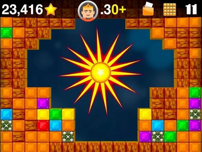 Block Blast गेमप्ले स्क्रीनशॉट - 8x8 ग्रिड पर रंगीन ब्लॉक्स