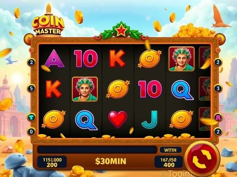 Coin Master Slot गेमप्ले स्क्रीनशॉट - स्पिन करते हुए
