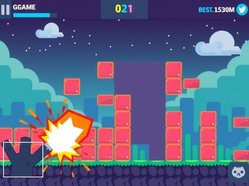 Block Blaster game interface showing colorful blocks and high score