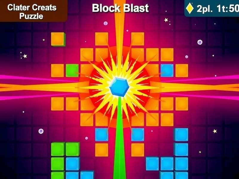 Block Blast Puzzle gameplay screenshot showing colorful blocks