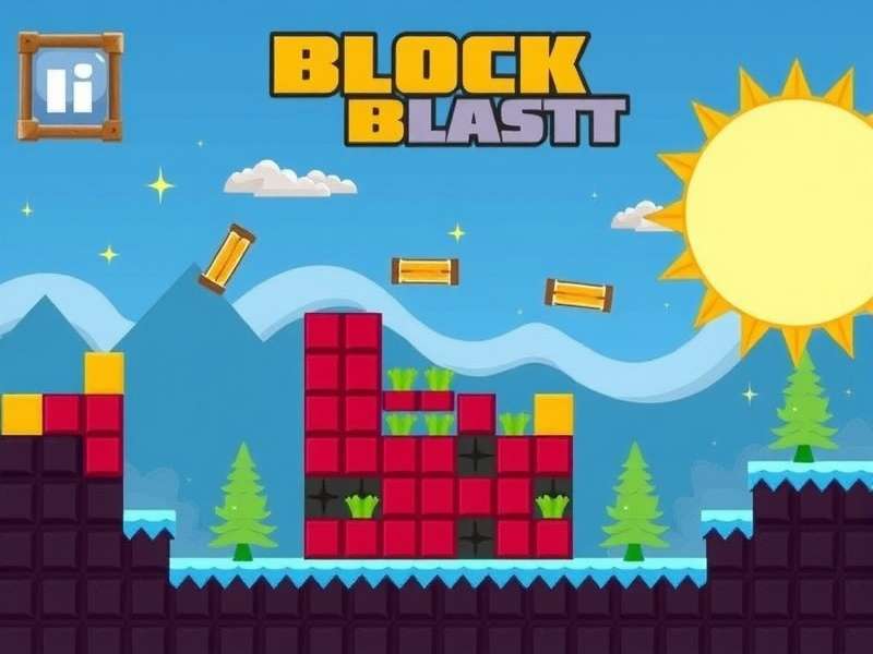 Block Blast gameplay screenshot showing colorful blocks