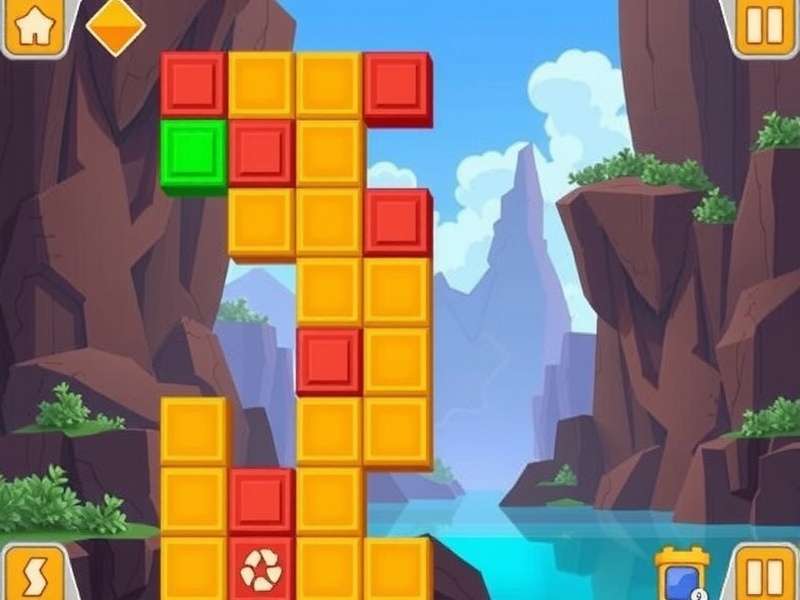 Block puzzle game interface showing colorful blocks on a grid