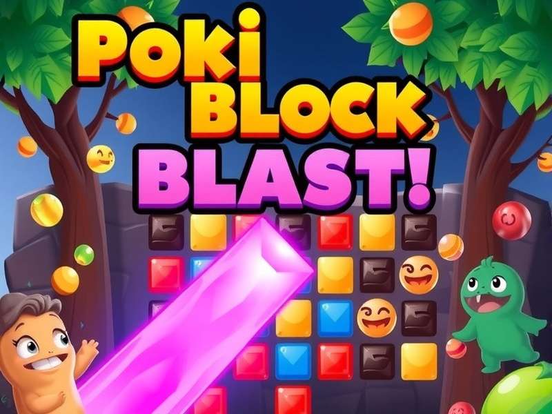 Visual strategy guide for Poki Block Blast showing block patterns and high-score setups