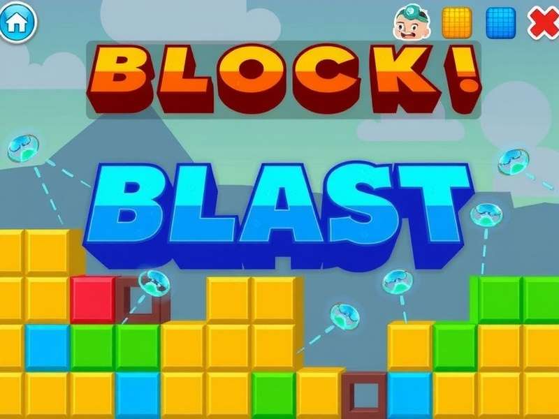 Block Blast gameplay screenshot showing colorful blocks on grid