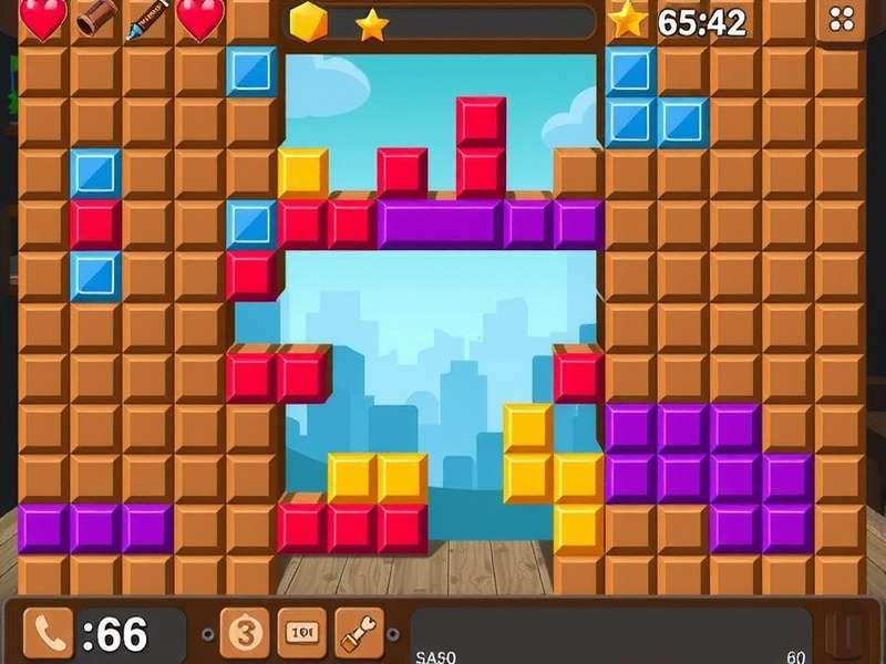Block Blast Gameplay Screenshot showing colorful blocks on a grid