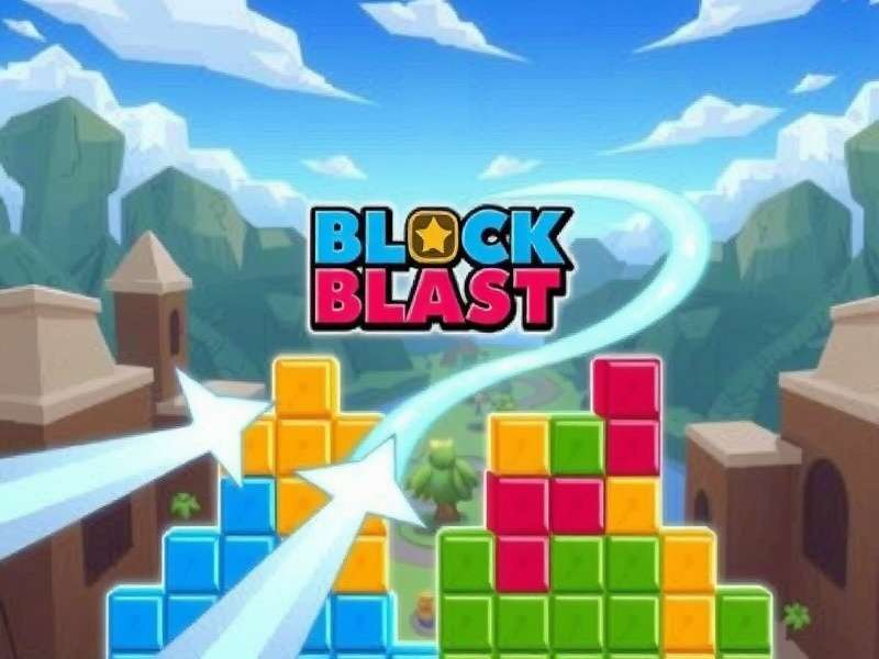 Block Blast App gameplay screen showing colorful blocks on a grid