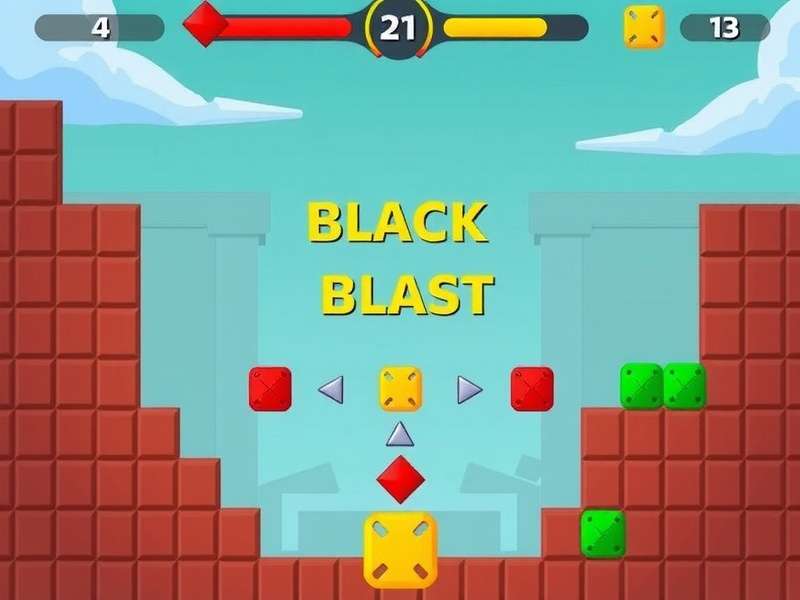 Block Blast Com gameplay screenshot showing a vibrant grid of colorful blocks