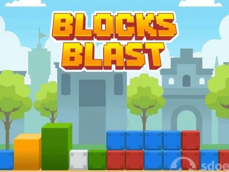 Screenshot of Blocks Blast Unblocked game in action showing colorful blocks and high score
