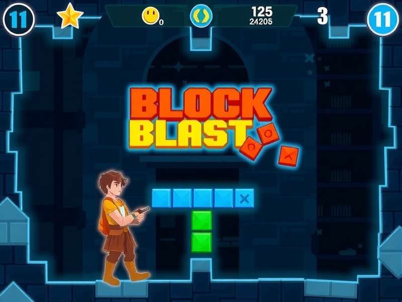 Colorful block puzzle game interface on a mobile screen