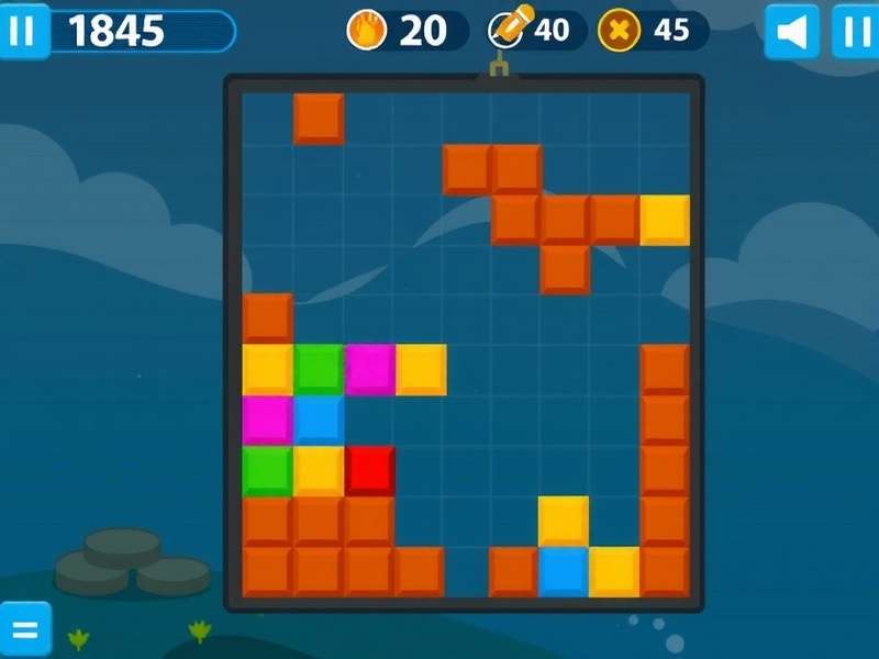 Block Blast Puzzle Game gameplay screenshot showing colorful blocks on a grid