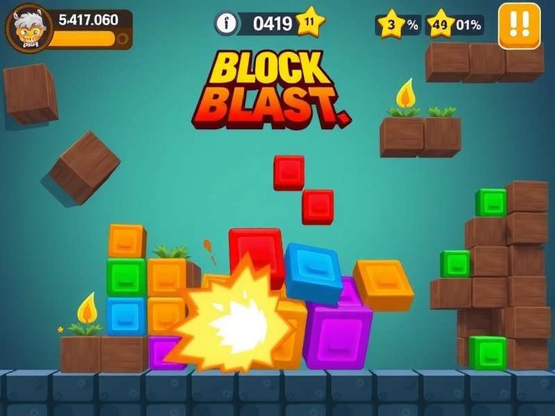 Block Blast Hungry Studio gameplay screenshot showing colorful block puzzles and scoreboard