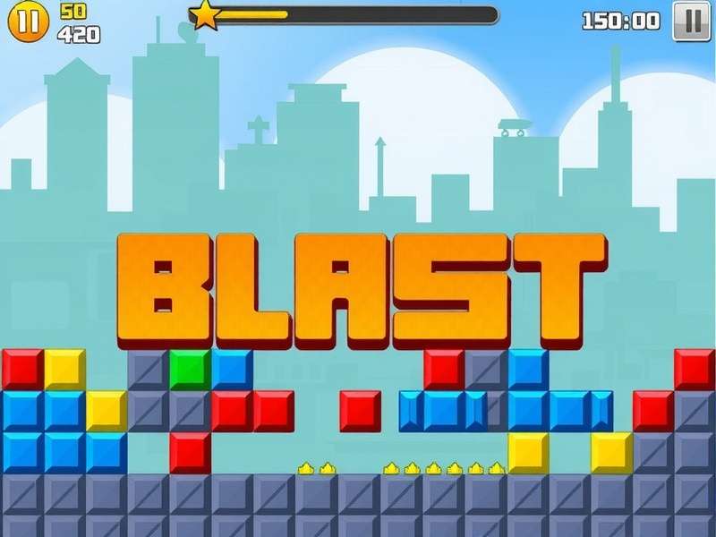 Block Blast Play Online – Hero image showing game blocks and vibrant colours