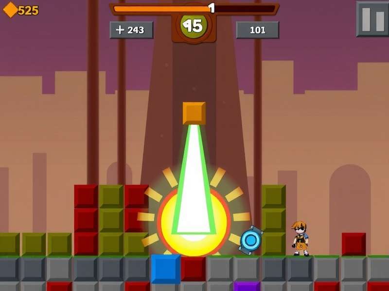 Blockblaster game board with colorful blocks and high score display