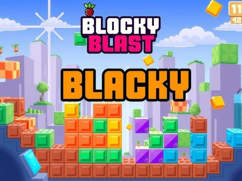 Blocky Blast Puzzle gameplay overview with colorful blocks and high score display