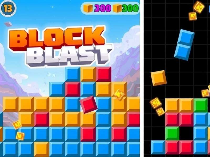 Play Block Blast – vibrant game board with colorful blocks and power-ups