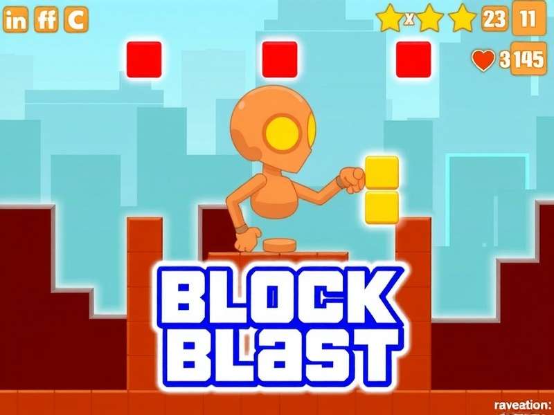 Block Blast Game play on mobile device showing colorful blocks and score