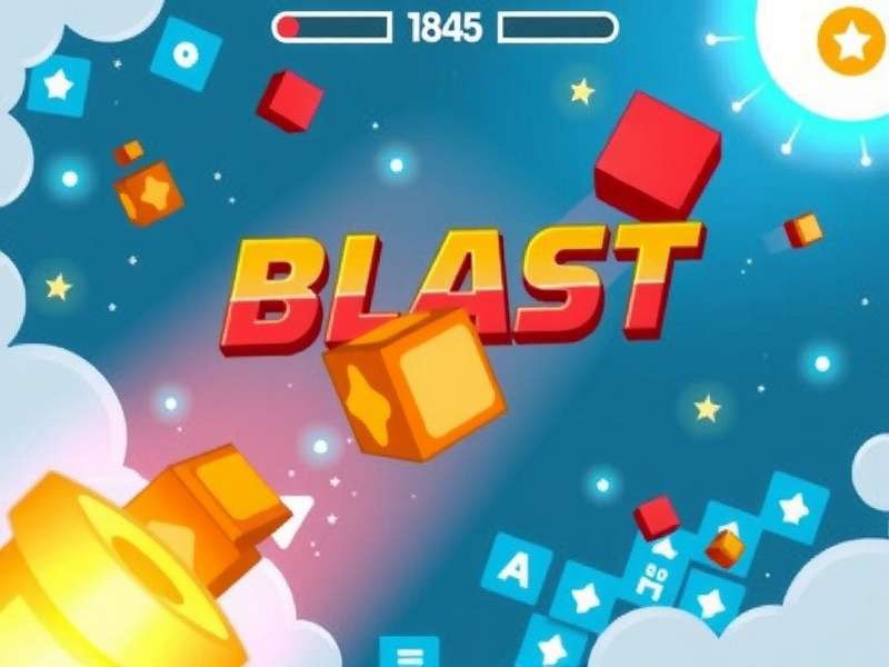 Blox Blast puzzle gameplay on mobile device with vibrant blocks